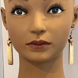 Copper & Calcite Stone Dangle Earrings